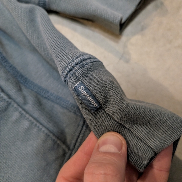 Supreme Authentic Hoodie Men's L Gray/Blue Pull Over - Picture 2 of 11